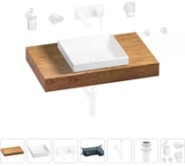 Раковина 40 см со столешницей 80 см Wellsee Doux в наборе 9 в 1 201009090