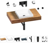 Раковина 40 см со столешницей 80 см Wellsee Doux в наборе 9 в 1 201009082