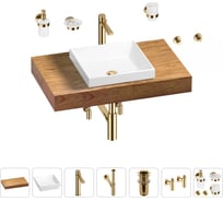 Раковина 40 см со столешницей 80 см Wellsee Doux в наборе 10 в 1 201009078