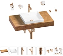 Раковина 40 см со столешницей 80 см Wellsee Doux в наборе 10 в 1 201009079