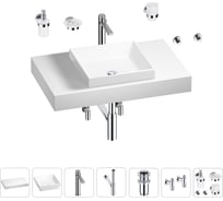 Раковина 40 см со столешницей 80 см Wellsee Doux в наборе 10 в 1 201009116