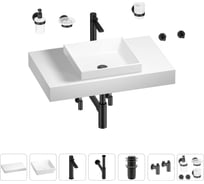 Раковина 40 см со столешницей 80 см Wellsee Doux в наборе 10 в 1 201009117