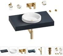 Раковина 40 см со столешницей 80 см Wellsee Doux в наборе 9 в 1 201009543