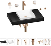 Раковина 40 см со столешницей 80 см Wellsee Doux в наборе 10 в 1 201009134