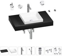 Раковина 40 см со столешницей 80 см Wellsee Doux в наборе 10 в 1 201009136