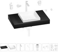 Раковина 40 см со столешницей 80 см Wellsee Doux в наборе 10 в 1 201009135