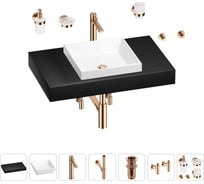 Раковина 40 см со столешницей 80 см Wellsee Doux в наборе 10 в 1 201009139