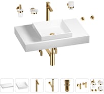 Раковина 40 см со столешницей 80 см Wellsee Doux в наборе 10 в 1 201009113