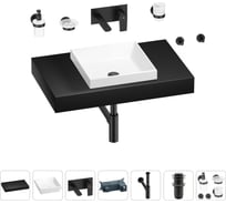 Раковина 40 см со столешницей 80 см Wellsee Doux в наборе 9 в 1 201009142