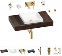 Раковина 40 см со столешницей 80 см Wellsee Doux в наборе 9 в 1 201009108