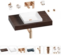 Раковина 40 см со столешницей 80 см Wellsee Doux в наборе 9 в 1 201009104