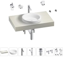 Раковина Wellsee 40 см со столешницей 80 смDouxв наборе 10 в 1 201009516