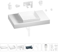 Раковина 40 см со столешницей 80 см Wellsee Doux в наборе 9 в 1 201009125