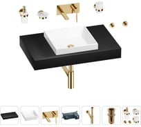 Раковина 40 см со столешницей 80 см Wellsee Doux в наборе 9 в 1 201009148