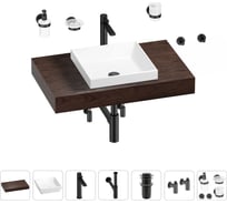 Раковина 40 см со столешницей 80 см Wellsee Doux в наборе 10 в 1 201009097