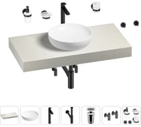 Раковина Wellsee 42 см со столешницей 100 смChalice Perfectionв наборе 10 в 1 201010112