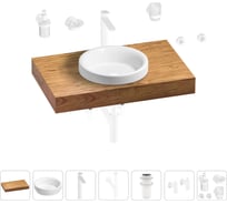 Раковина 40 см со столешницей 80 см Wellsee Doux в наборе 10 в 1 201009555