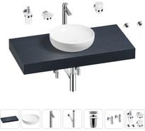 Раковина Wellsee 42 см со столешницей 100 смChalice Perfectionв наборе 10 в 1 201010131