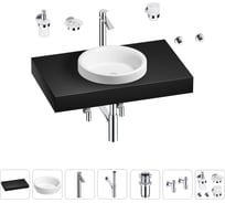 Раковина Wellsee 40 см со столешницей 80 смDouxв наборе 10 в 1 201009611