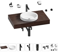 Раковина Wellsee 40 см со столешницей 80 смDouxв наборе 10 в 1 201009577