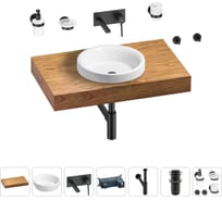 Раковина 40 см со столешницей 80 см Wellsee Doux в наборе 9 в 1 201009567