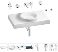 Раковина 40 см со столешницей 80 см Wellsee Doux в наборе 9 в 1 201009606