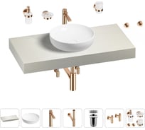 Раковина Wellsee 42 см со столешницей 100 смChalice Perfectionв наборе 10 в 1 201010119