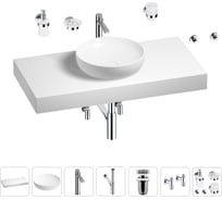 Раковина Wellsee 42 см со столешницей 100 смChalice Perfectionв наборе 10 в 1 201010196