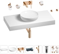 Раковина Wellsee 42 см со столешницей 100 смChalice Perfectionв наборе 9 в 1 201010209