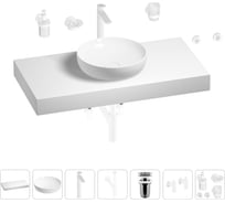 Раковина Wellsee 42 см со столешницей 100 смChalice Perfectionв наборе 10 в 1 201010195