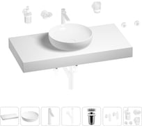 Раковина Wellsee 42 см со столешницей 100 смChalice Perfectionв наборе 10 в 1 201010200