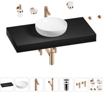 Раковина Wellsee 42 см со столешницей 100 смChalice Perfectionв наборе 10 в 1 201010219