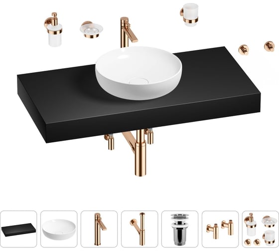 Раковина Wellsee 42 см со столешницей 100 смChalice Perfectionв наборе 10 в 1 201010219 1