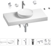 Раковина Wellsee 42 см со столешницей 100 смChalice Perfectionв наборе 10 в 1 201010191