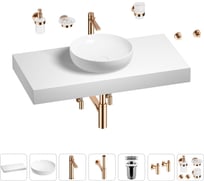 Раковина Wellsee 42 см со столешницей 100 смChalice Perfectionв наборе 10 в 1 201010199