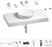 Раковина Wellsee 42 см со столешницей 100 смChalice Perfectionв наборе 9 в 1 201010206