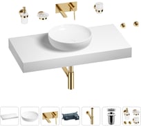 Раковина Wellsee 42 см со столешницей 100 смChalice Perfectionв наборе 9 в 1 201010208