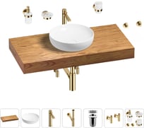 Раковина 42 см со столешницей 100 см Wellsee Chalice Perfection в наборе 10 в 1 201010158