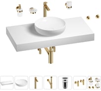 Раковина Wellsee 42 см со столешницей 100 смChalice Perfectionв наборе 10 в 1 201010193