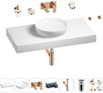 Раковина Wellsee 42 см со столешницей 100 смChalice Perfectionв наборе 9 в 1 201010204