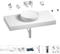 Раковина Wellsee 42 см со столешницей 100 смChalice Perfectionв наборе 9 в 1 201010201