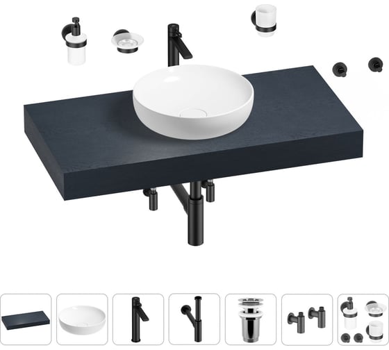 Раковина Wellsee 42 см со столешницей 100 смChalice Perfectionв наборе 10 в 1 201010137 1