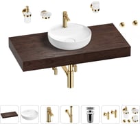 Раковина Wellsee 42 см со столешницей 100 смChalice Perfectionв наборе 10 в 1 201010568