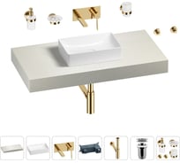 Раковина Wellsee 42 см со столешницей 100 смPure BY201010813 в наборе 9 в 1 201010813