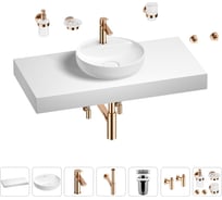 Раковина Wellsee 42 см со столешницей 100 смChalice Perfectionв наборе 10 в 1 201010574