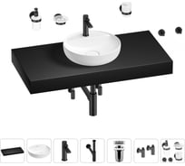 Раковина Wellsee 42 см со столешницей 100 смChalice Perfectionв наборе 10 в 1 201010587