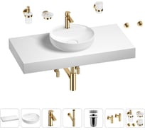 Раковина Wellsee 42 см со столешницей 100 смChalice Perfectionв наборе 10 в 1 201010573