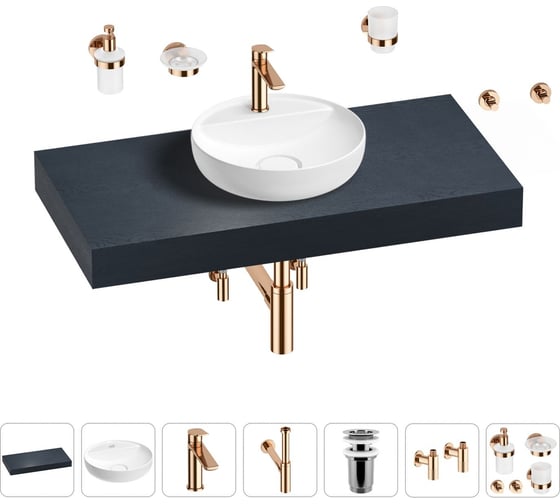 Раковина Wellsee 42 см со столешницей 100 смChalice Perfectionв наборе 10 в 1 201010544 1