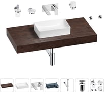 Раковина Wellsee 42 см со столешницей 100 смPure BY201010851 в наборе 9 в 1 201010851