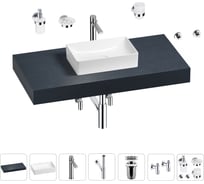 Раковина Wellsee 42 см со столешницей 100 смPure BY201010816 в наборе 10 в 1 201010816